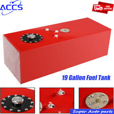 19 Gallon Fuel Tank Aluminum Red Race Fuel Cell Gas Tank W Cap Level Sender