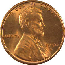 1950 S Lincoln Wheat Cent Bu Uncirculated Penny 1c Coin