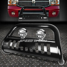 Black 3 Brush Bull Bar Grille Guardchrome Fog Light For 09-18 Dodge Ram 1500