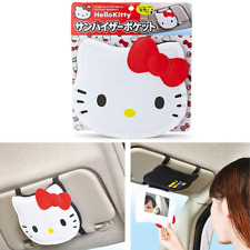 Hello Kitty Sunvisor Pocket With Mirror Sanwa Kt497 Car Accessory Japan New