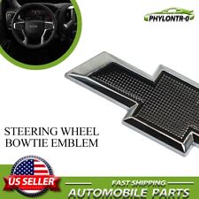 Universal Bowtie Steering Wheel 3d Metal Emblem For Chevrolet Badge Chrome Black