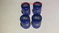 4x Blue Ford Tire Valve Stem Caps For Car Truck Universal Fitting Free Ship