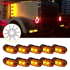 10x Oval 12v Marker Lights Led Truck Trailer Round Side Bullet Light Amber E
