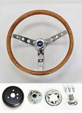 1965 1966 Galaxie Grant Wood Steering Wheel 15 Chrome Spokes Classic Style