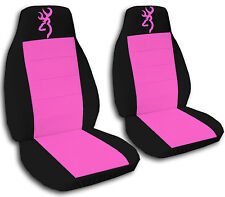 Browning Car Seat Covers In Hot Pink Black Velour Front Set