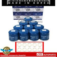 Genuine Oil Filter W Washers 10pcs Oem 26300-35503 For 86-17 Hyundai Kia