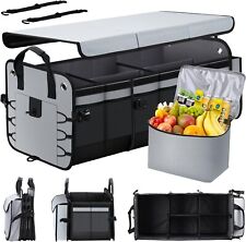 Trunk Cargo Organizer Folding Storage Collapse Cooler Bag For Car Truck Suv Gray