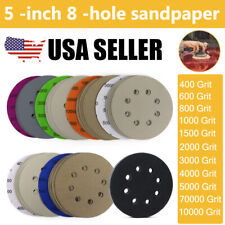 5in Sander Paper 400-10000 Grit Sanding Discs Hook Loop Orbital W Interface Pad