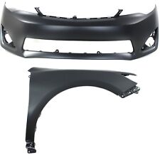 Bumper Cover Kit For 2012-2014 Toyota Camry Front Primed With Fender