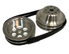 Sbc Chevy 350 Short Water Pump And Crank Aluminum Pulley Kit 11 - Double Groove