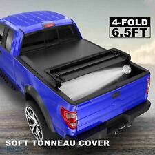 Truck Tonneau Cover For 04-15 Nissan Titan King Cab 6.5ft Bed 4 Fold W Led Lamp