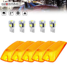 5x Cab Marker Roof Lights Amber 5x 5050 White Led For Gmc Chevy C1500 3500