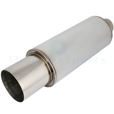 4 N1 Tip T304 Stainless Steel Exhaust Resonator Canister Muffler 2.5 Inlet