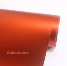12 X 60 Useful Car Wrap Metallic Satin Matte Chrome Vinyl Sticker Orange - Cf