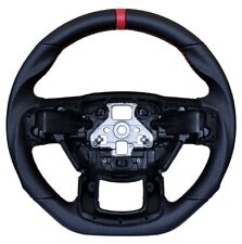 Revesol Black Sports Flat Steering Wheel Red Strip For 2015-2020 Ford F150
