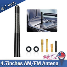 12cm4.7inch Car Antenna Carbon Fiber Radio Fm Antena Black Kit Universal Screw