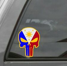 Philippines Flag Sticker Punisher Skull Window Car Pinoy Filipino Decal Sticker
