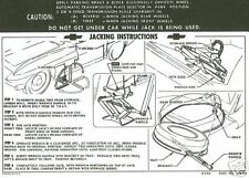 1965 1966 Corvette Jack Instruction Decal