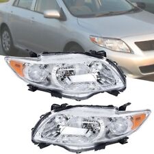 Fit For 2009-2010 Toyota Corolla Headlights Leftright Chrome Housing Amber Pair