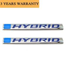 2pcs Metal Hybrid Car Side Fender Rear Trunk Emblem Badge Chrome Blue Sticker