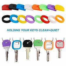 32pcs Round Key Cap Cover Tags Ring Silicone Key Ring Identifier Coded Id Marker