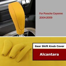 Yellow Alcantara Suede Car Gear Shift Knob Cover For Porsche Cayenne 2004-2009