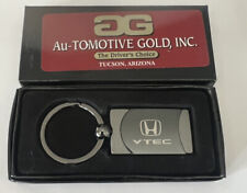 Honda Vtec Rectangle Wave Key Fob Ring Keychain Black Silver New In Box