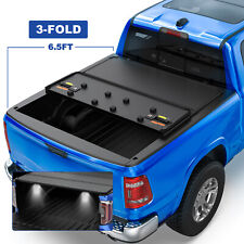 3-fold 6.5ft Hard Solid Tonneau Cover For 2015-2023 Ford F-150 Truck Long Bed