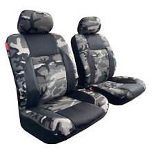 Black Gray Camo Canvas Car Front Seat Covers 2pcs For Jeep Auto