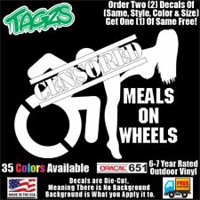 Handicap Sex Meals On Wheels Funny Diecut Vinyl Window Decal Sticker Car Truck
