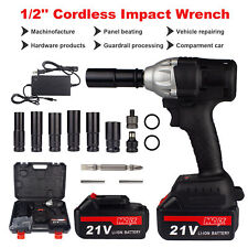 12 Cordless Electric Impact Wrench Gun With Li-ion Battery High Power Driver