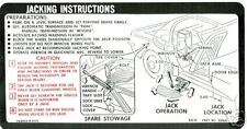 1973 1974  Corvette Jack Instruction Decal