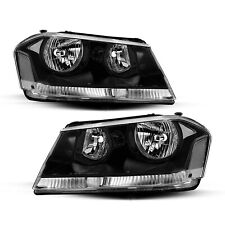 For 2008-2014 Dodge Avenger Headlights Black Housing Clear Corner Headlamp Lr