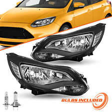 Fits 2012 2013 2014 Ford Focus Halogen Black Headlights Headlamps Assembly Lhrh