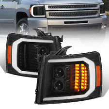 Led Drl Tube Projector Headlights For 2007-2014 Chevy Silverado 1500 2500 3500