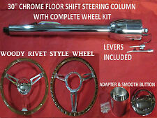 30 Street Hot Rod Pickup Truck Chrome Tilt Steering Column Floor Shift Wheel