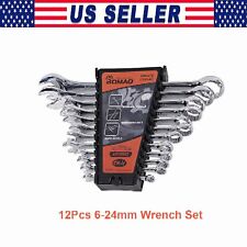 New 12-piece 12-point Combination Wrench Set 6-24mm With Organizer Rack