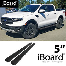 Running Board Side Step 5in Aluminum Black Fit Ford Ranger Supercrew Cab 19-23