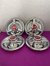 4 3 Bar Spinners Center Caps For Chevy Rally Wheels 7 Red Flags Decals