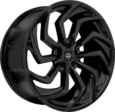 22 Inch 22x10 Lexani Shadow Gloss Black Wheels Rims 5x4.5 5x114.3 15