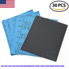 Wet Dry Sandpaper 80 To 3000 Grit Assortment 9x11 Abrasive Paper Sheet Sanding