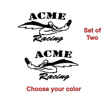 Wile E. Coyote Acme Racing Vinyl Decal Sticker Car Truck Window Set Of 2 Jdm