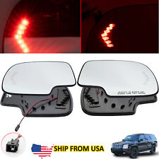 1pair Mirror Glass Heated Turn Signal Lhrh Side For Chevy Gmc Cadillac 2003-07