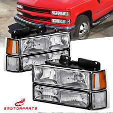 For 1994-2000 Chevy Ck 150025003500 Chrome Housing Lamps Headlights Set