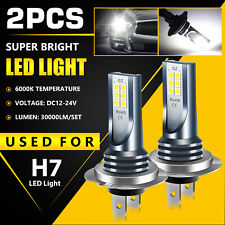 2pcs Super Bright H7 Led Fog Driving Light Bulbs Conversion Kit Drl 6000k White
