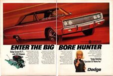 1967 Dodge Coronet Rt 440-magnum Original 2-page Print Ad Big Bore Hunter