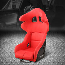 1pc Universal Red Microfiber Suede Head Restraint Fixed Racing Bucket Seat