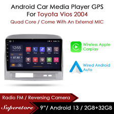 9 Android 13 Carplay Auto Car Stereo Head Unit Gps For Toyota Vios 2004 Silver