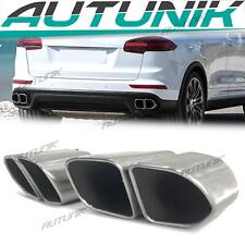 Square Exhaust Tips Replacement For Porsche Cayenne V8 Short Pipes 2015-2018