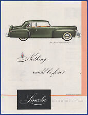 Vintage 1947 Lincoln Continental Coupe Automobile Car Ephemera 1940s Print Ad